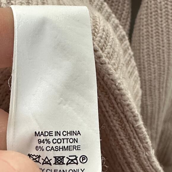 KATE SPADE Roll Neck Cotton Cashmere Sweater Oatmeal Cream {43} - Picture 5 of 6